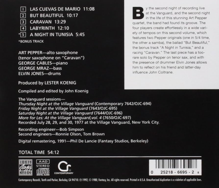 アート・ペッパー　ライヴ・アット・ザ ・ヴィレッジ・ヴァンガード完全版 The Complete Village Vanguard Sessions / Art Pepper